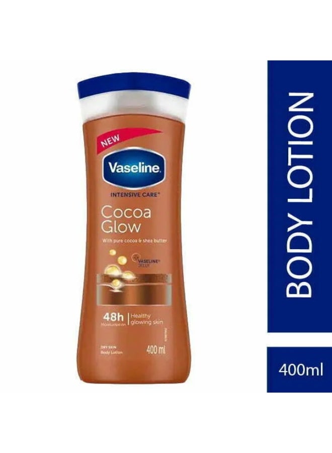 Vaseline Glow Body Lotion With Pure Cocoa And Shea Butter White 400ml - Image 1